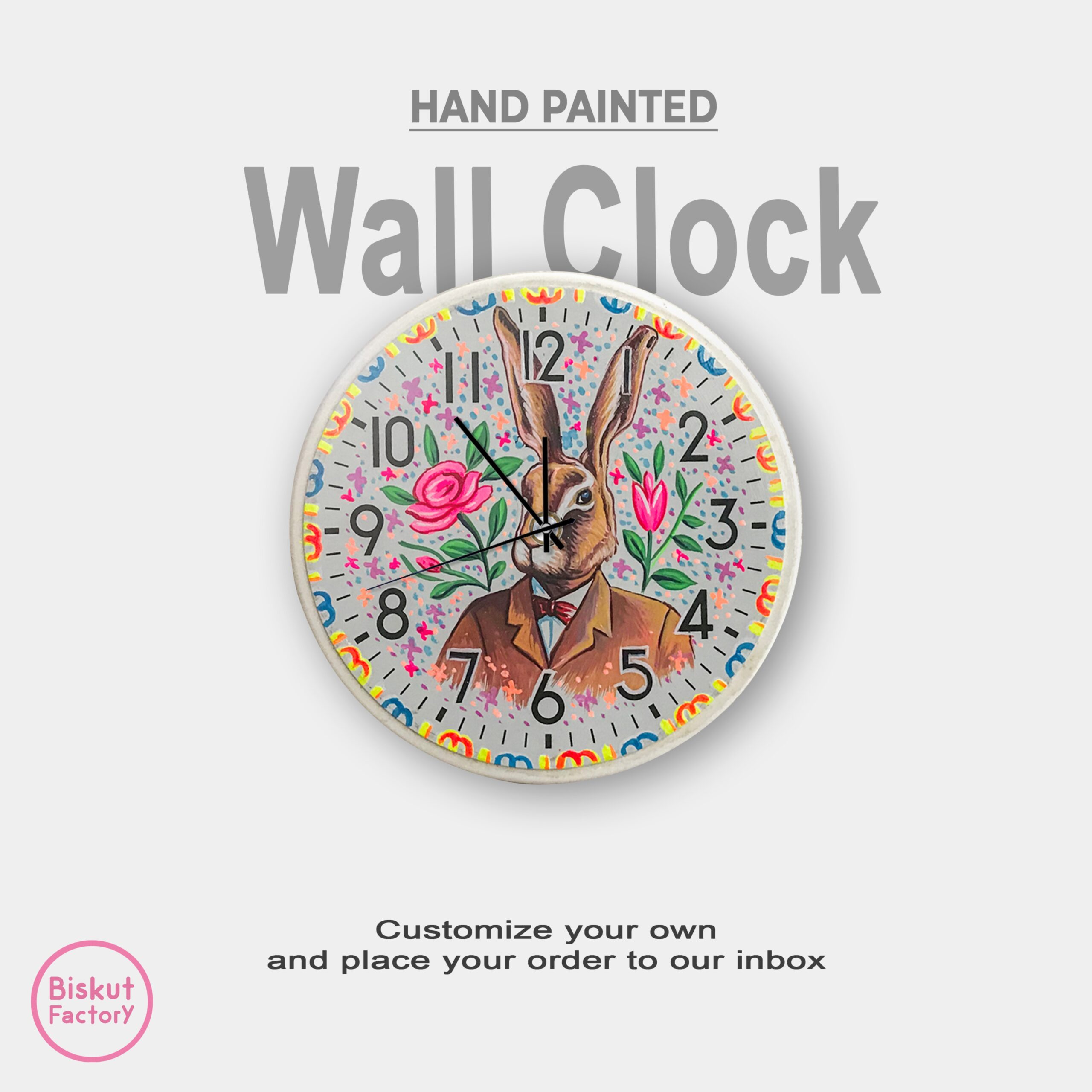 Hand-Painted Wall Clock