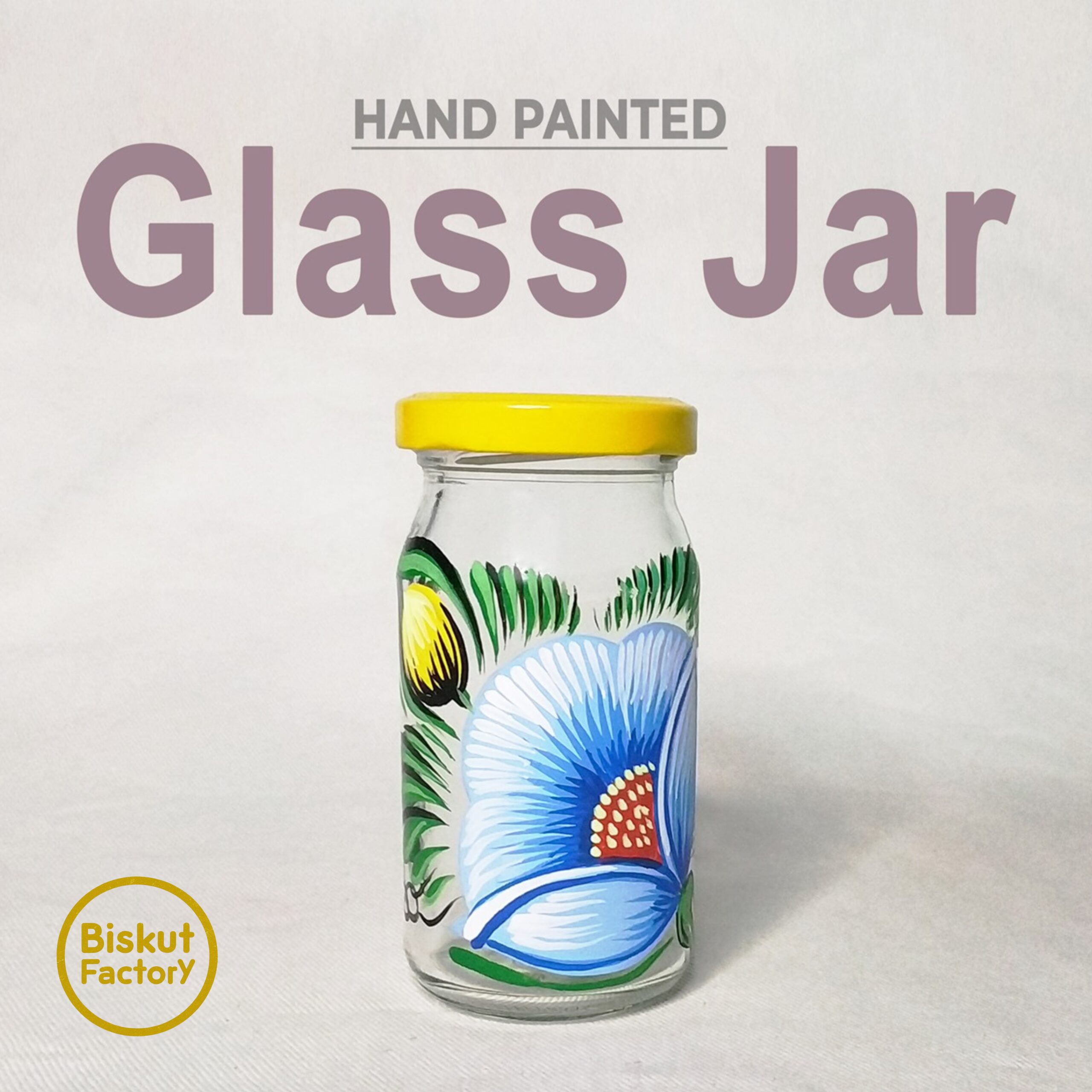 Hand-Painted Glass Jar