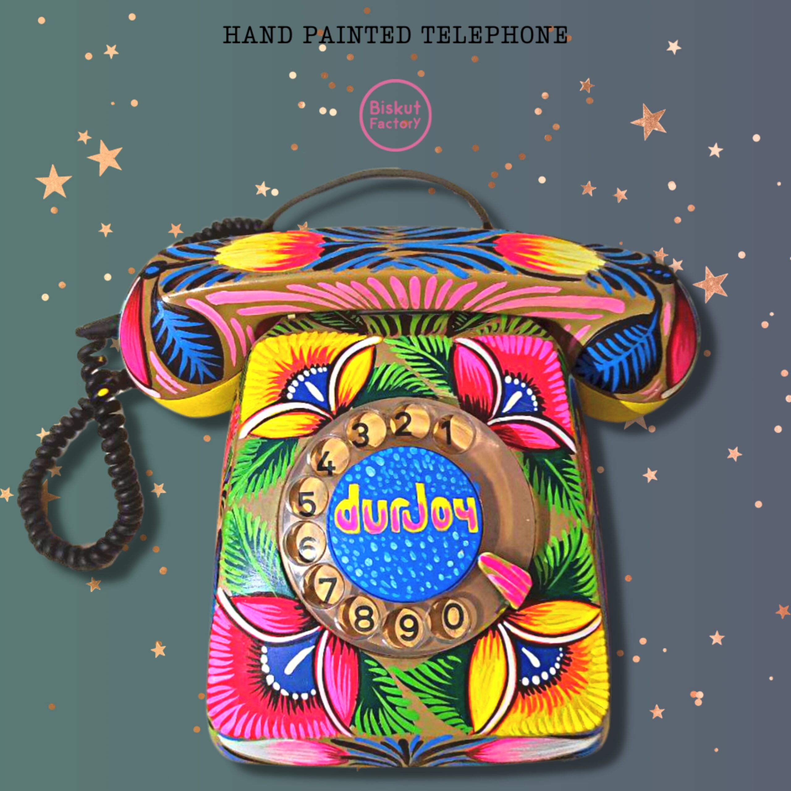 Hand-Painted Telephone